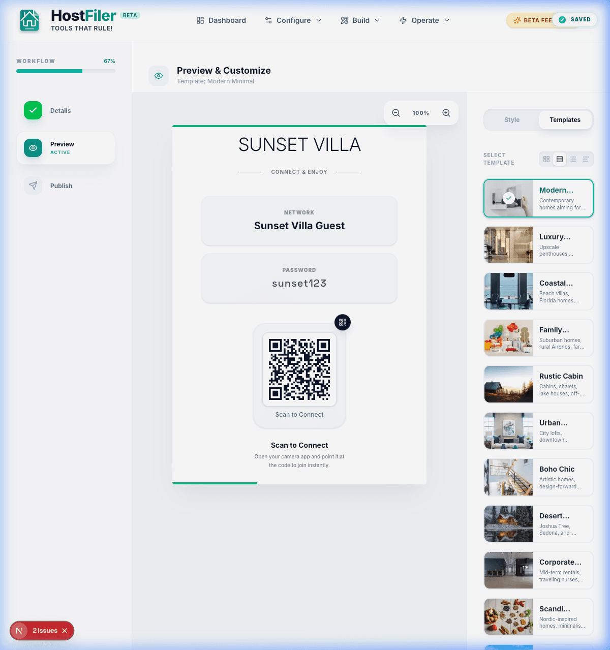 Beautiful printable signs with QR codes guests scan to connect